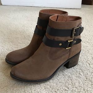Franco Sarto Brown Ankle Booties Sz 6.5